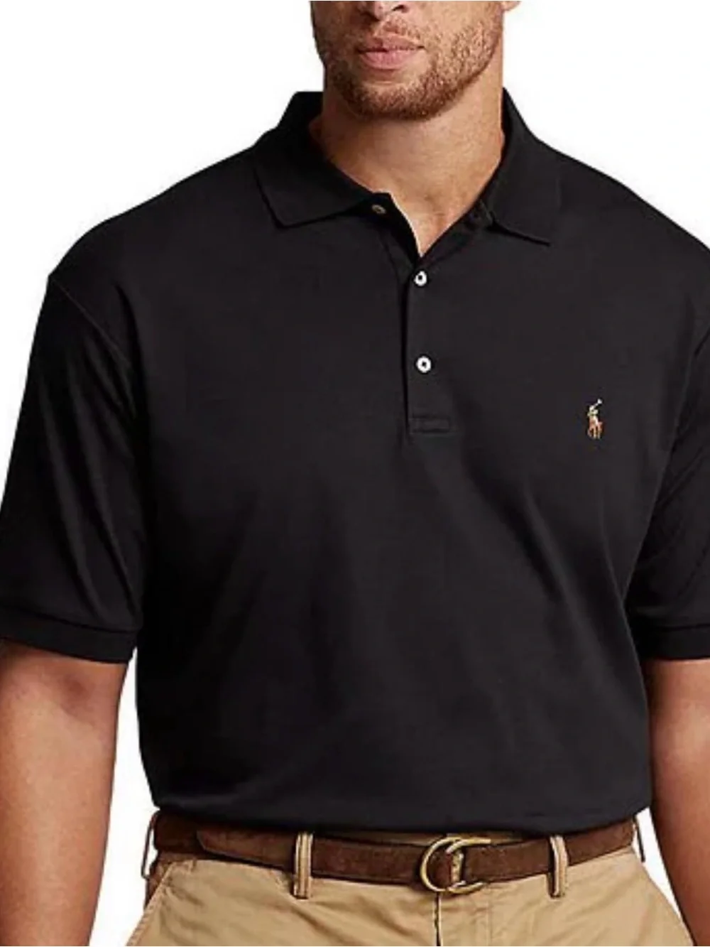 Polo by Ralph Lauren Black Short-Sleeve Classic Polo Size large